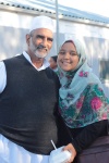 Hajjī Muhammad Jaffer and his granddaughter at the Laingville, St Helena Bay Mīlād al-Nabī Celebrations of 23 November 2019.JPG